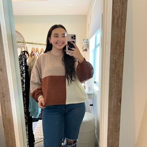 Rust Colorblock Sweater